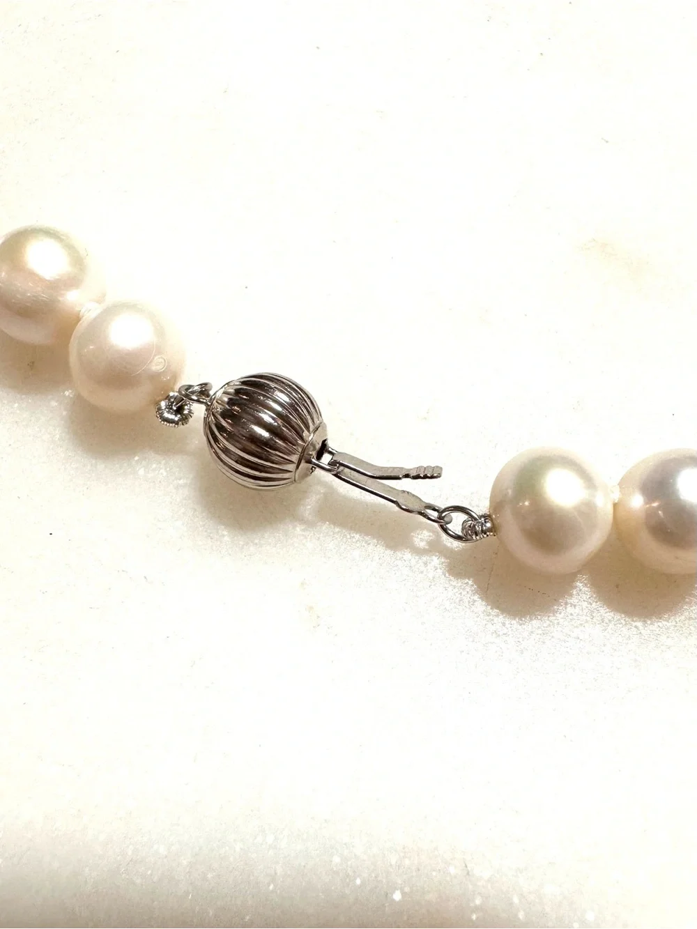 White Cultured Freshwater Pearl Rhodium over Sterling Silver Necklace & Earrings